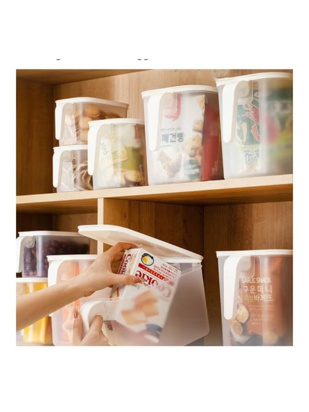 4-Pack 4.5L Plastic Storage Containers Lids Stackable Refrigerator Organizer - Picture 4 of 9